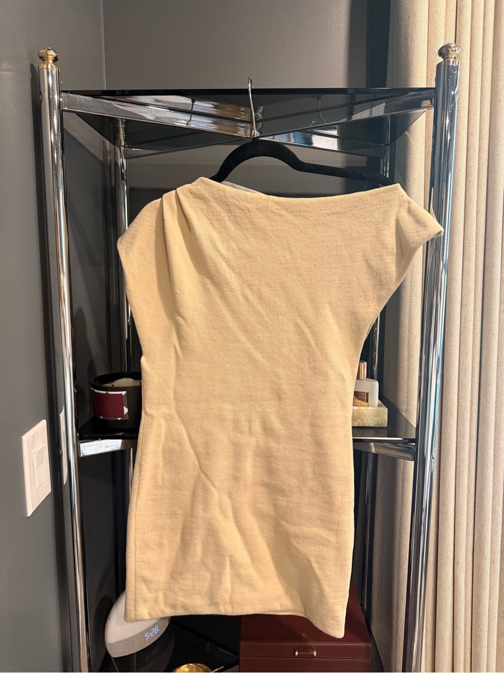 Women’s Cream One-Shoulder Knit Tank Top
